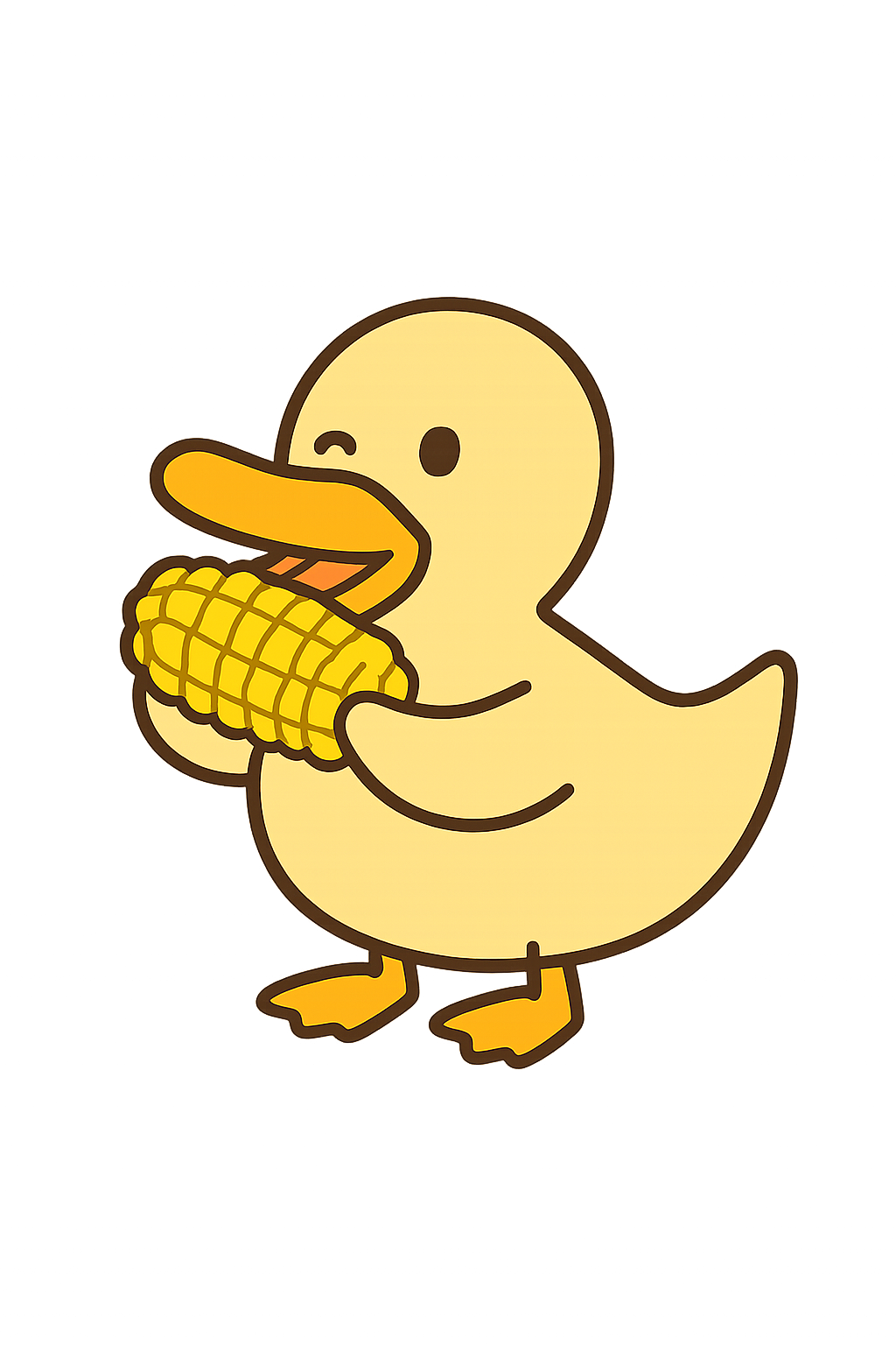 duck eating corn